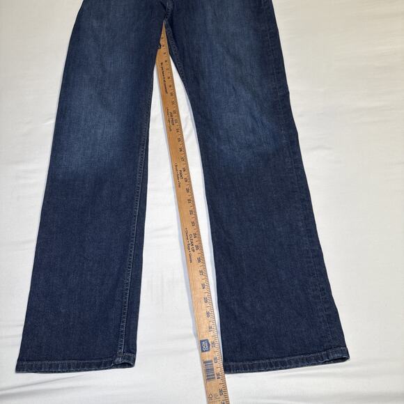 Eddie Bauer Mens Jeans 34X34 Dark Blue Denim Straight Mid Rise Stretch EUC - Picture 10 of 16
